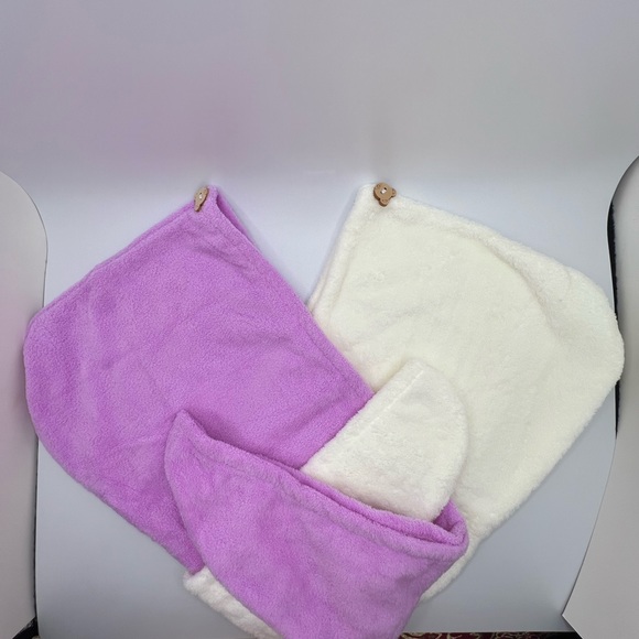 Head wrap microfiber towels color:purple & white - Picture 2 of 3